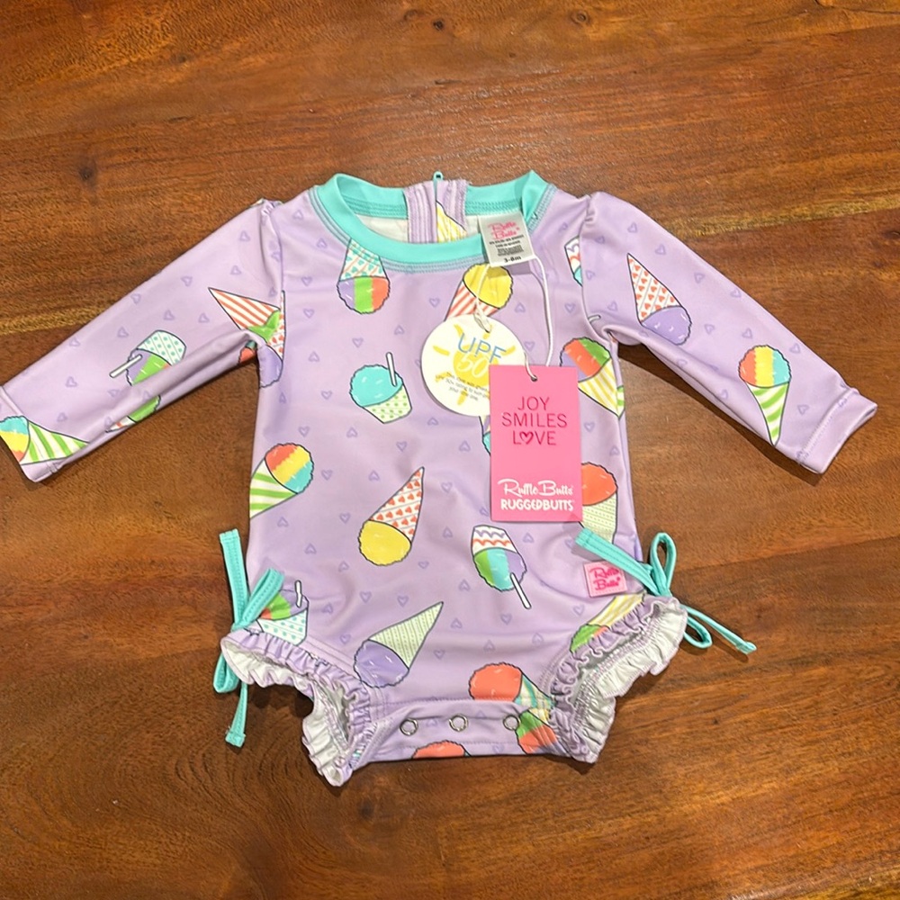Ruffle Butts Ruggedbutts Long-sleeved Infant Swimsuit
